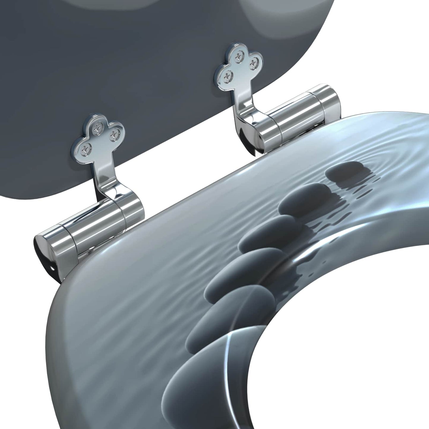 Toiletbril Grijs 44 x 38 cm MDF-plaat is nu te koop bij PeponiXL, paradijselijk wonen!