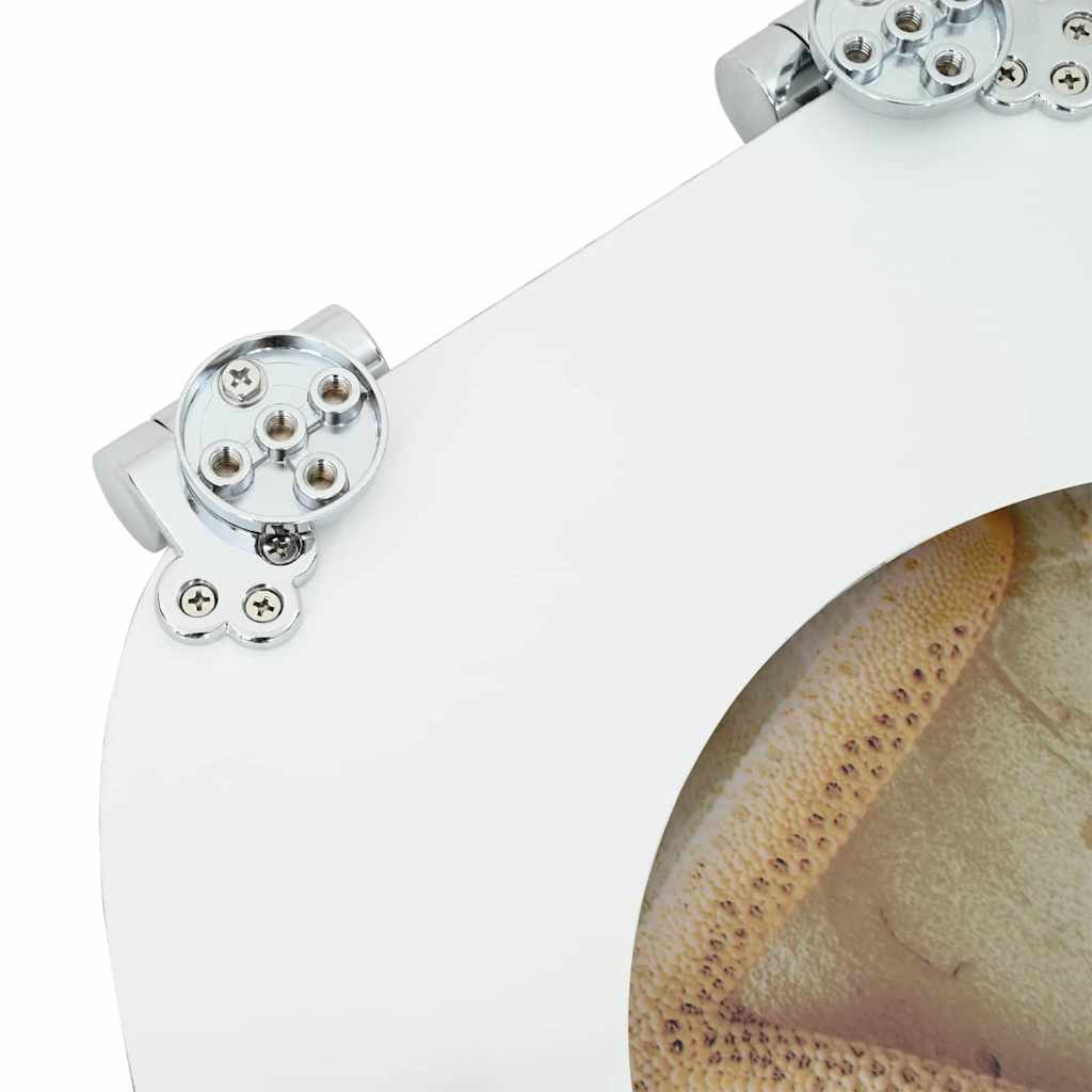 Toiletbril Geel en Wit 44 x 38 cm MDF-plaat is nu te koop bij PeponiXL, paradijselijk wonen!