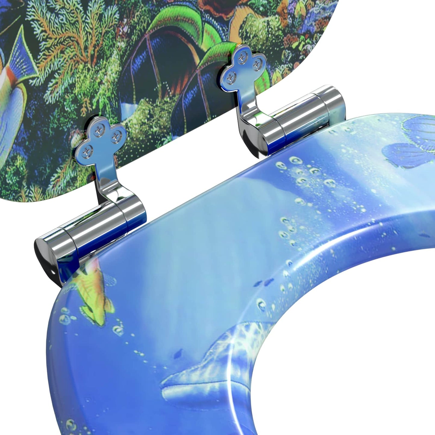 Toiletbril Blauw 44 x 38 cm MDF-plaat is nu te koop bij PeponiXL, paradijselijk wonen!