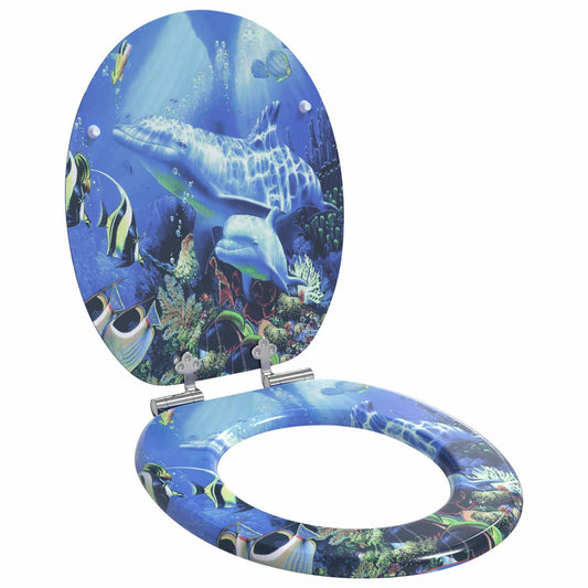 Toiletbril Blauw 44 x 38 cm MDF-plaat is nu te koop bij PeponiXL, paradijselijk wonen!