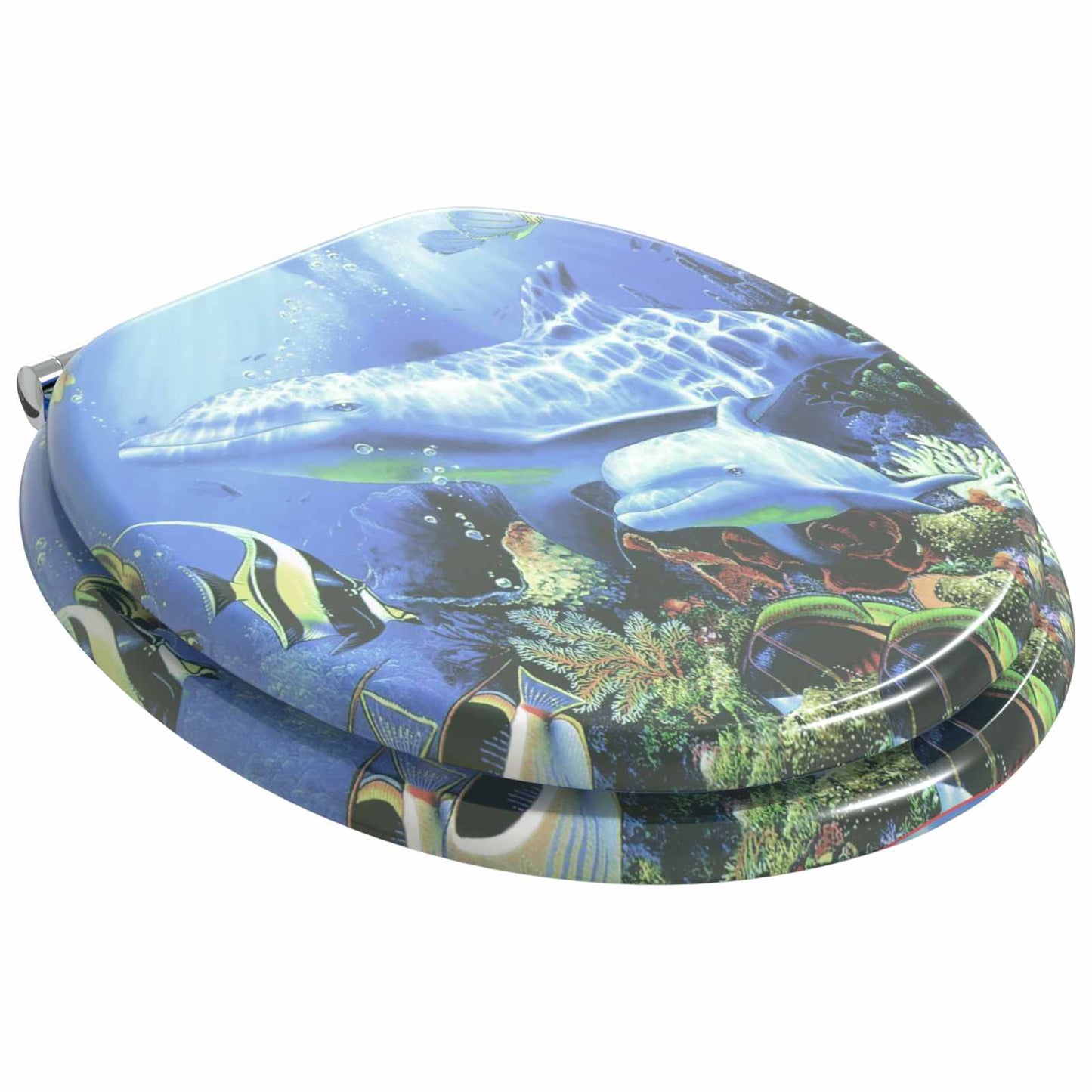 Toiletbril Blauw 44 x 38 cm MDF-plaat is nu te koop bij PeponiXL, paradijselijk wonen!