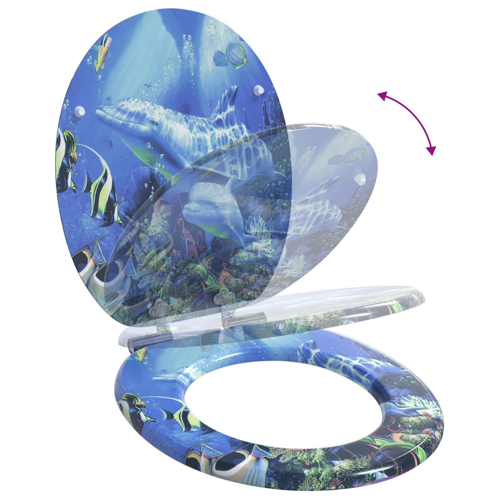 Toiletbril Blauw 44 x 38 cm MDF-plaat is nu te koop bij PeponiXL, paradijselijk wonen!