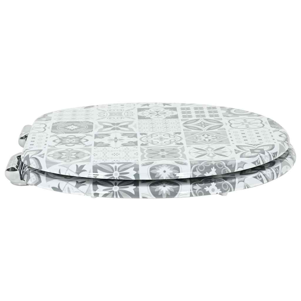 Toiletbril Blauw en Wit Porselein 44 x 38 cm MDF-plaat is nu te koop bij PeponiXL, paradijselijk wonen!