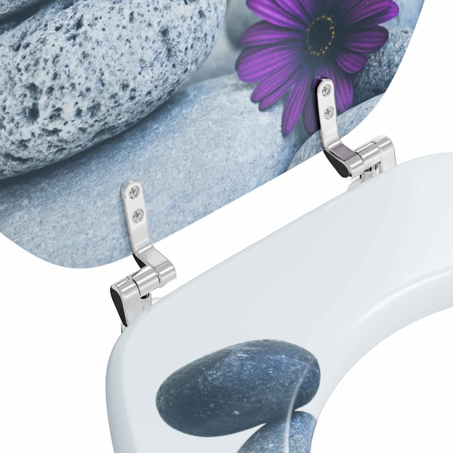 Zachte sluit toiletbril Grijs 44 x 38 cm MDF-plaat is nu te koop bij PeponiXL, paradijselijk wonen!