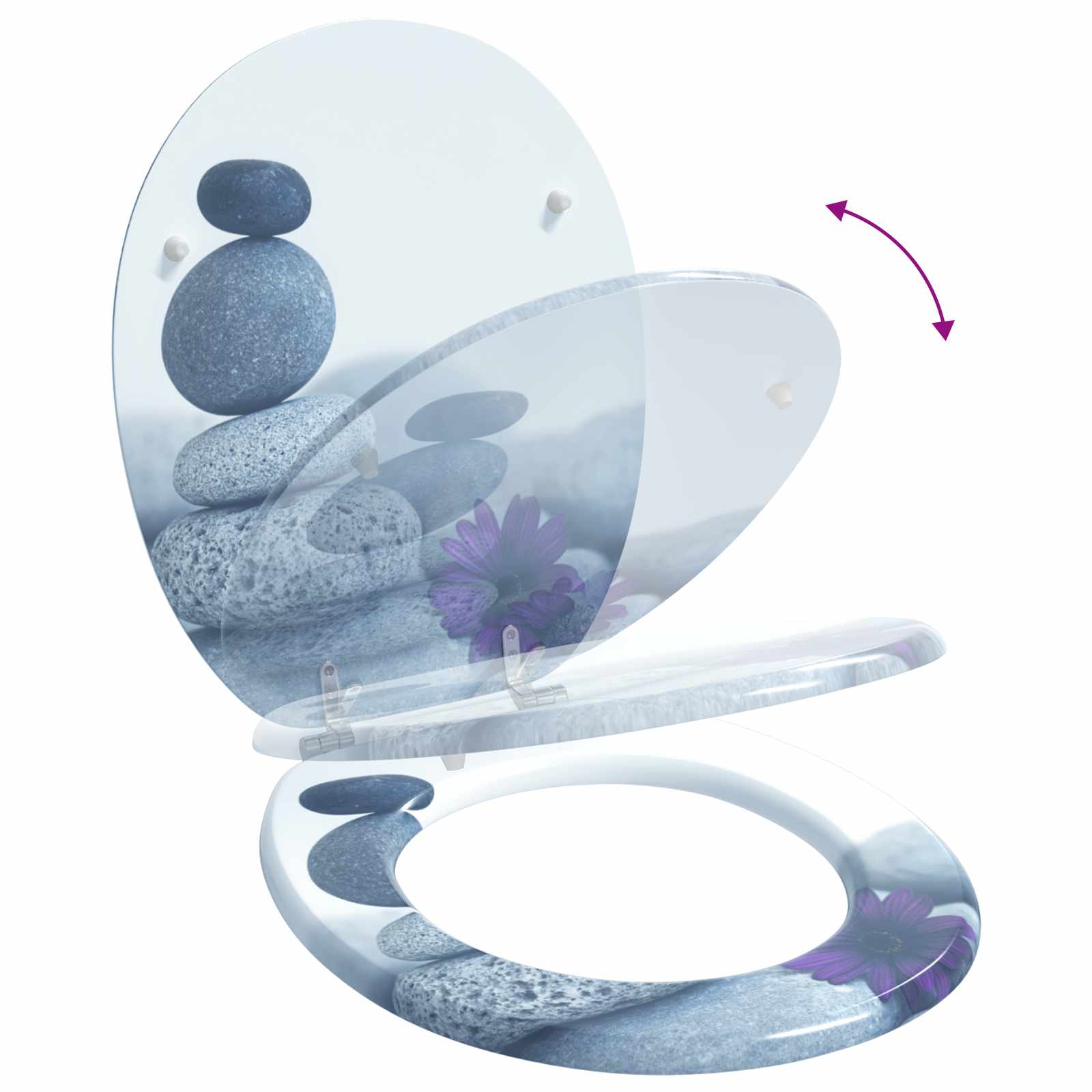 Zachte sluit toiletbril Grijs 44 x 38 cm MDF-plaat is nu te koop bij PeponiXL, paradijselijk wonen!