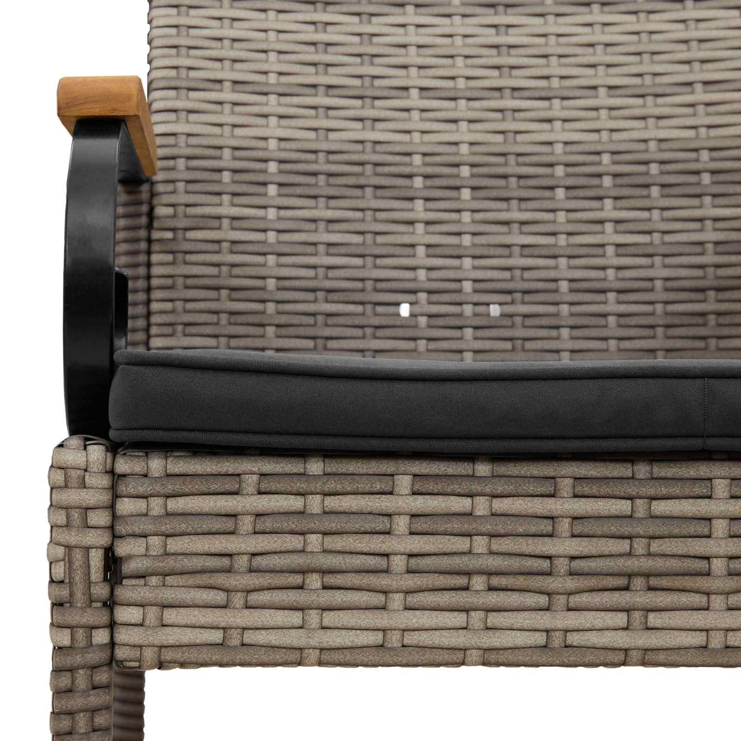 Tuinstoelen 2 pcs Grijs en Donkergrijs Poly rattan en acacia is nu te koop bij PeponiXL, paradijselijk wonen!