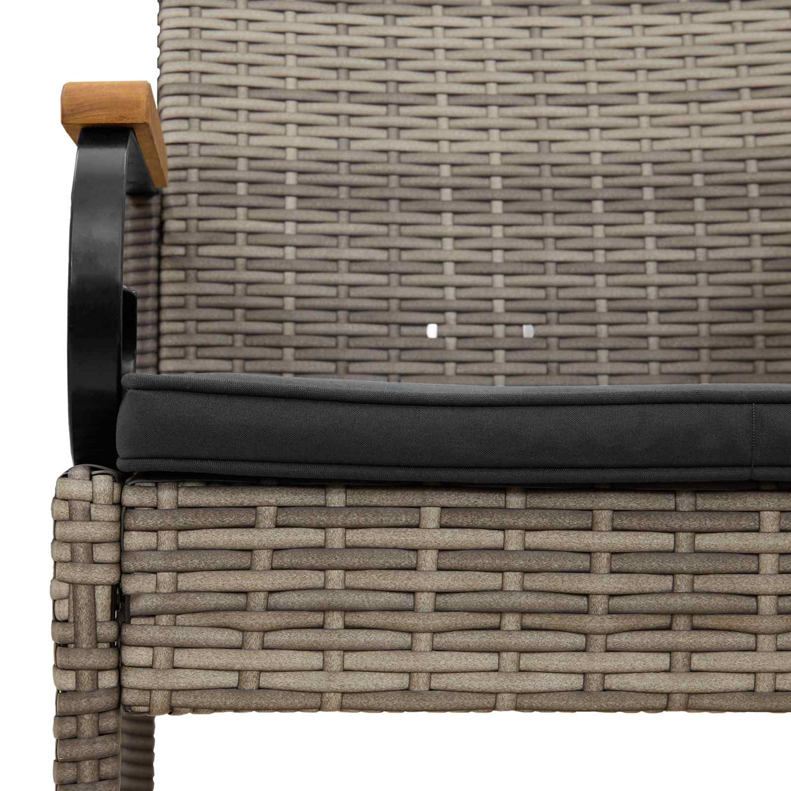 Tuinstoelen 2 pcs Grijs en Donkergrijs Poly rattan en acacia is nu te koop bij PeponiXL, paradijselijk wonen!