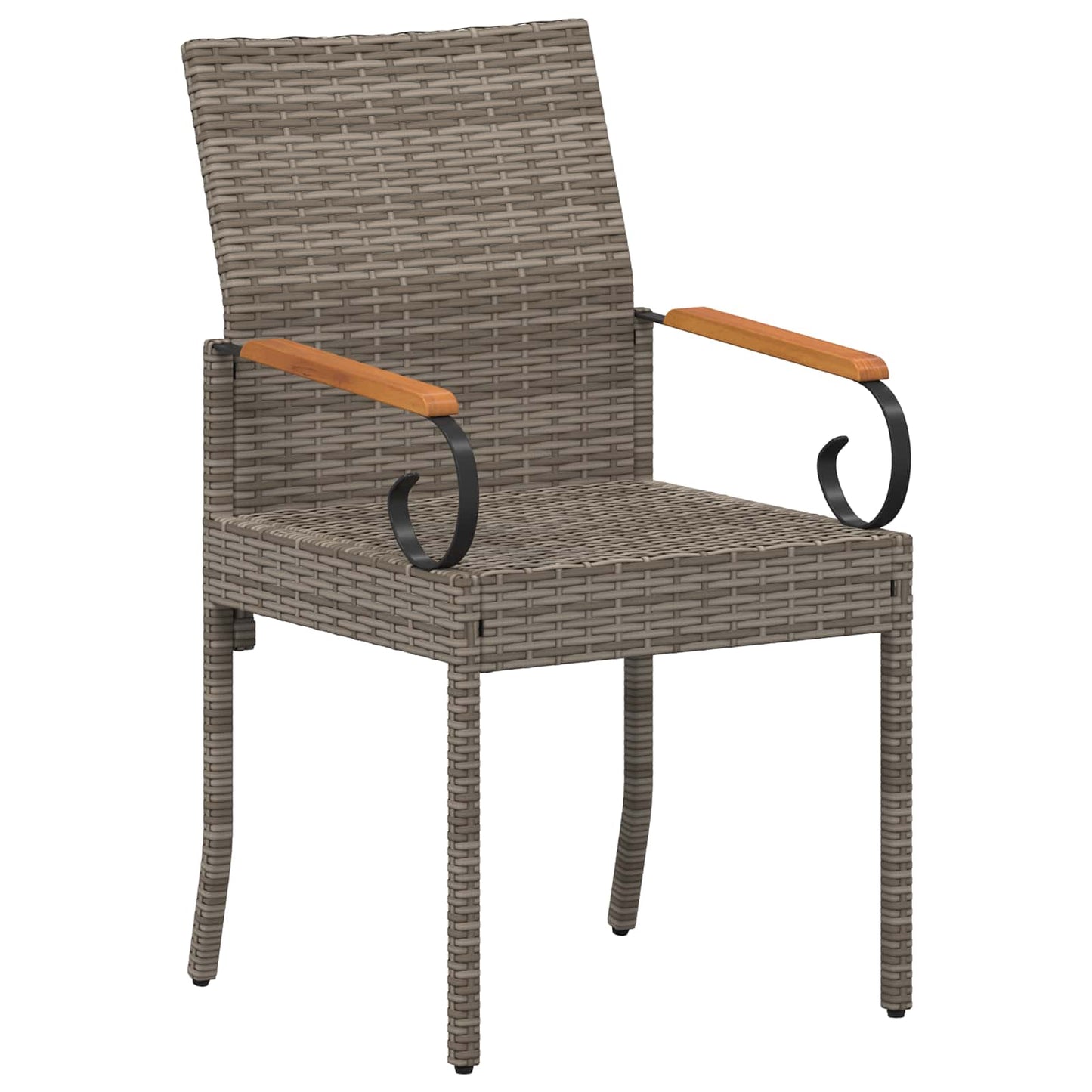 Tuinstoelen 2 pcs Grijs en Donkergrijs Poly rattan en acacia is nu te koop bij PeponiXL, paradijselijk wonen!