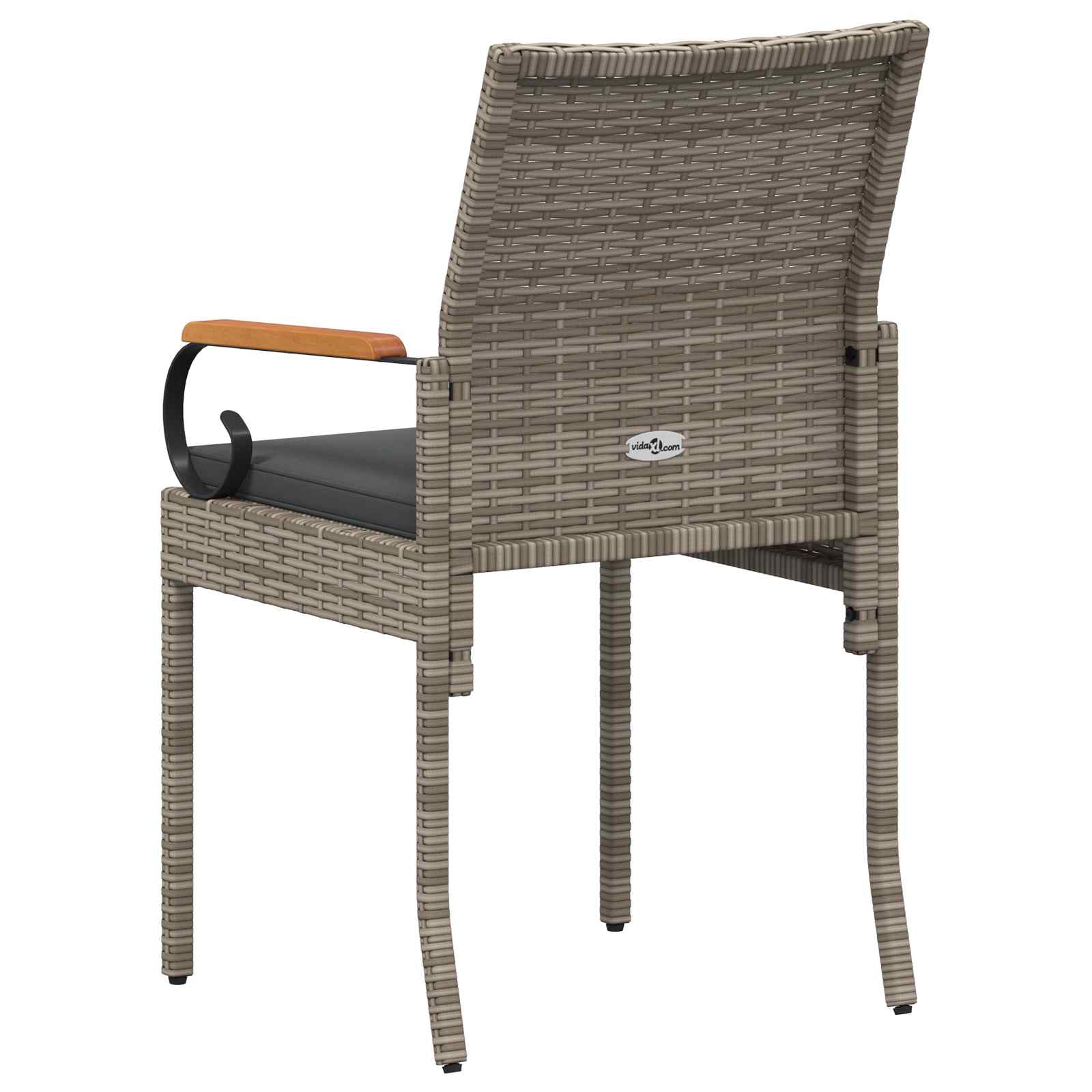 Tuinstoelen 2 pcs Grijs en Donkergrijs Poly rattan en acacia is nu te koop bij PeponiXL, paradijselijk wonen!