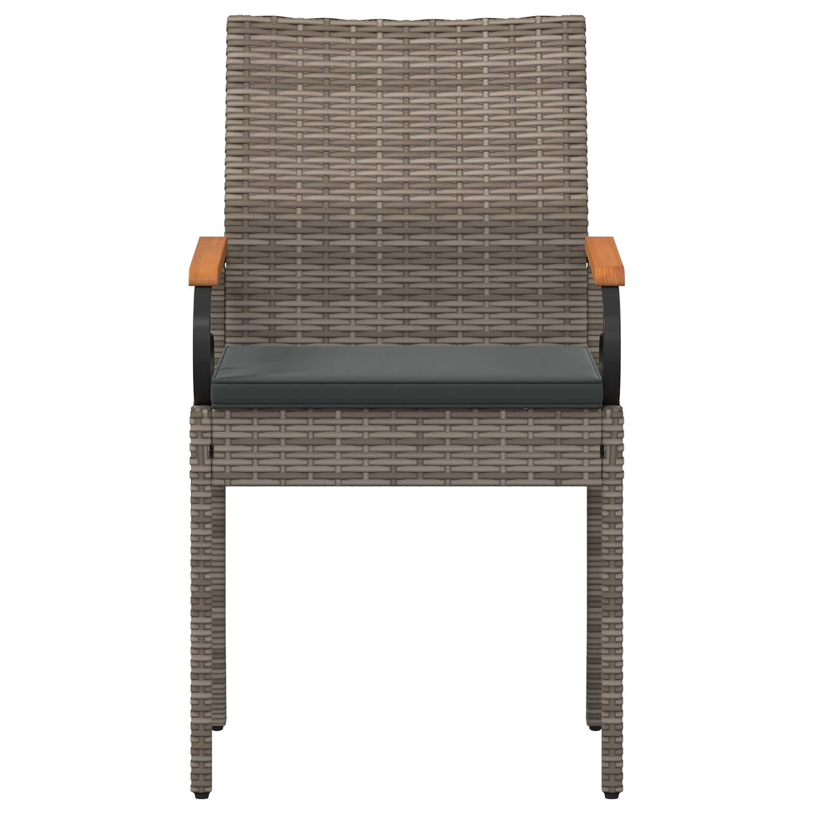 Tuinstoelen 2 pcs Grijs en Donkergrijs Poly rattan en acacia is nu te koop bij PeponiXL, paradijselijk wonen!