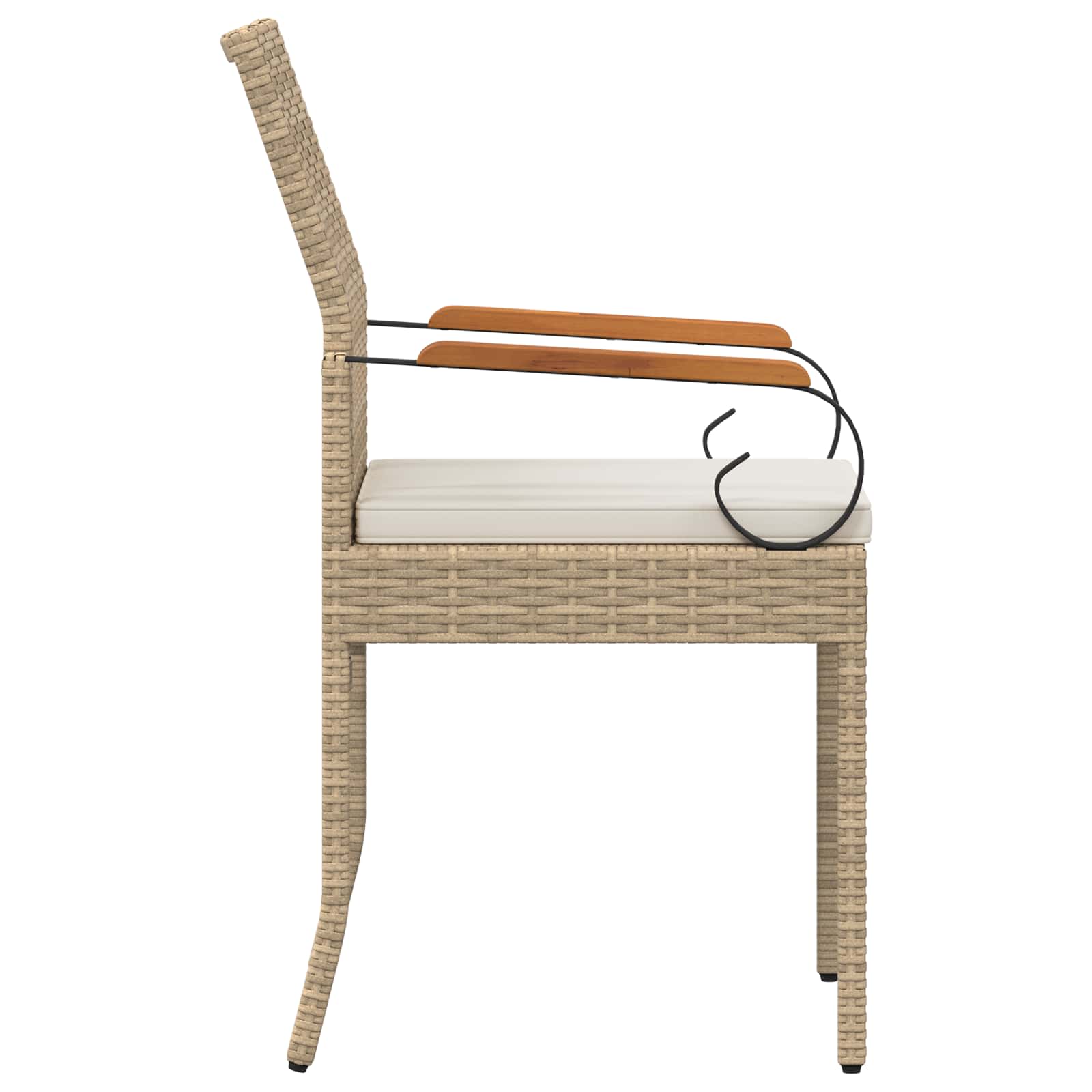 Tuinstoelen 2 pcs Beige en Crème Wit Poly rattan en acacia is nu te koop bij PeponiXL, paradijselijk wonen!
