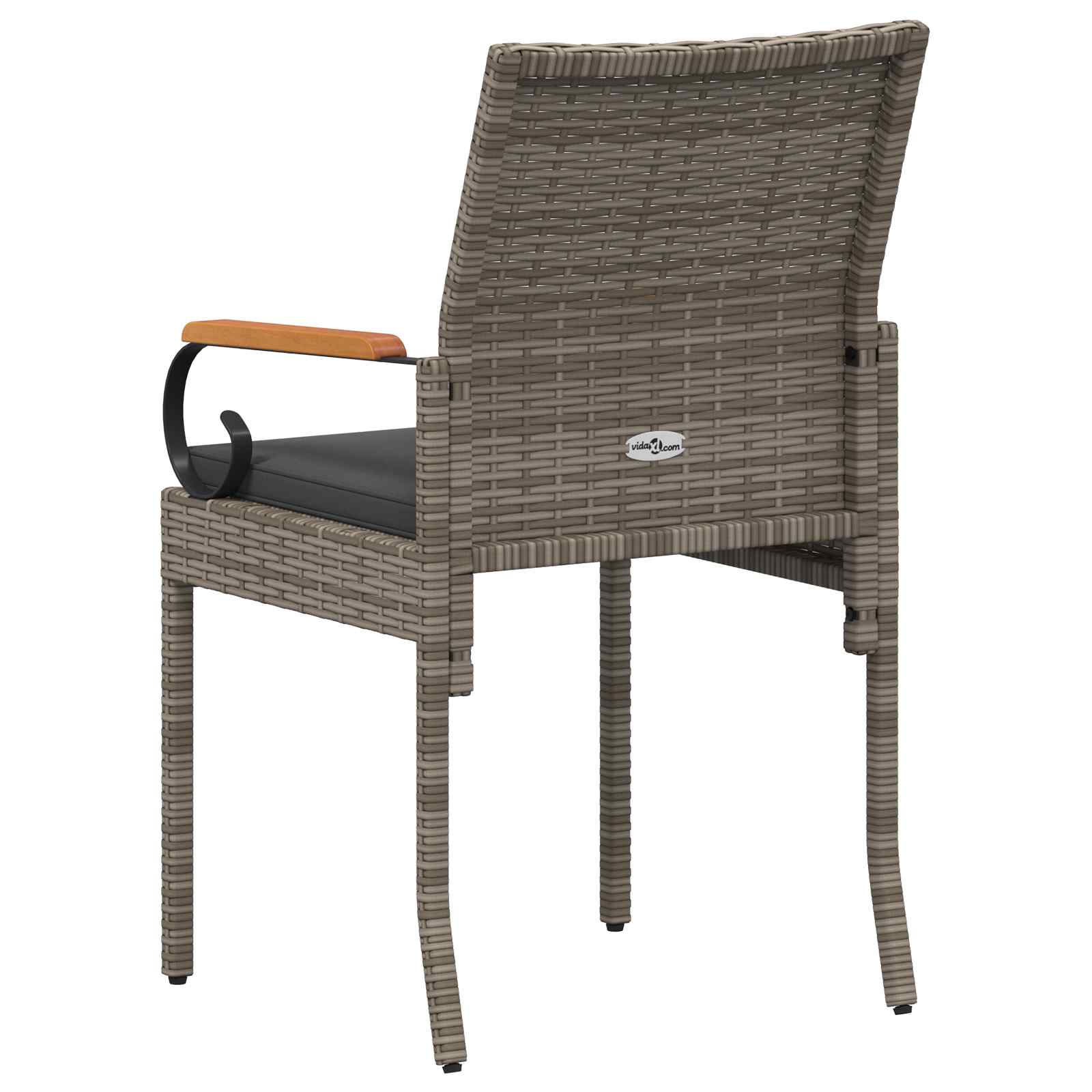 Tuinstoelen 4 pcs Grijs en Donkergrijs Poly rattan en acacia is nu te koop bij PeponiXL, paradijselijk wonen!