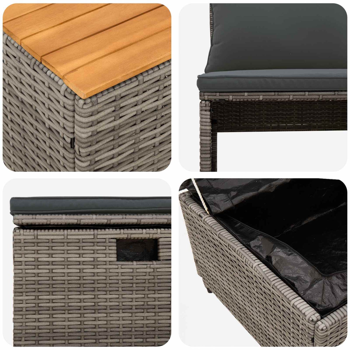 Buiten bankenset 4-Aantal zitplaatsen 4 pcs 55 x 30 x 39 cm is nu te koop bij PeponiXL, paradijselijk wonen!