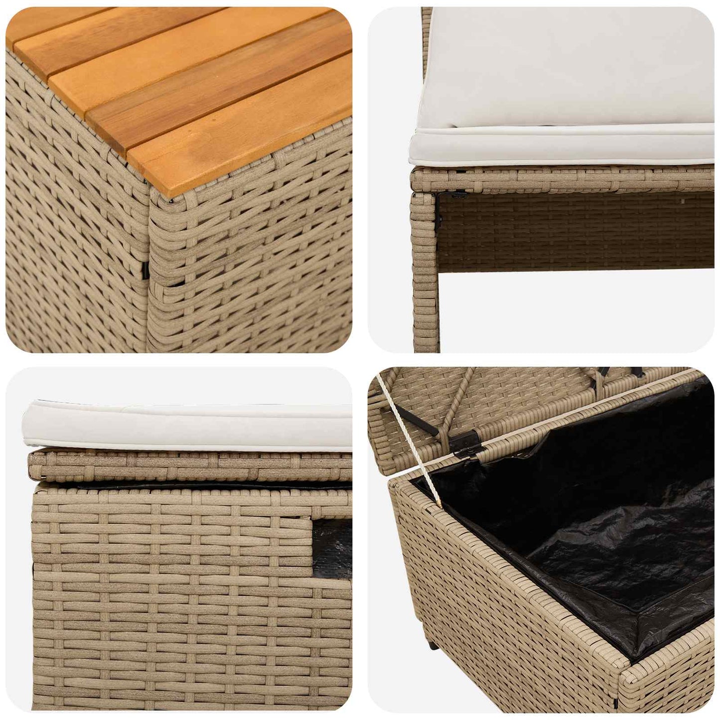 Buiten bankenset 4-Aantal zitplaatsen 4 pcs 55 x 30 x 39 cm is nu te koop bij PeponiXL, paradijselijk wonen!