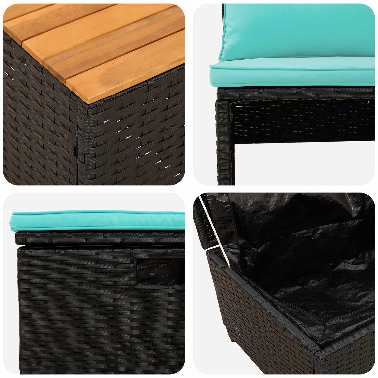 Buiten bankenset 4-Aantal zitplaatsen 4 pcs 55 x 30 x 39 cm is nu te koop bij PeponiXL, paradijselijk wonen!