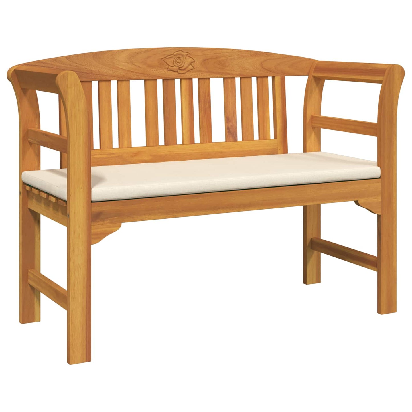 Rozenbank Crème Wit 114 x 46 x 82,5 cm Massief Acaciahout is nu te koop bij PeponiXL, paradijselijk wonen!