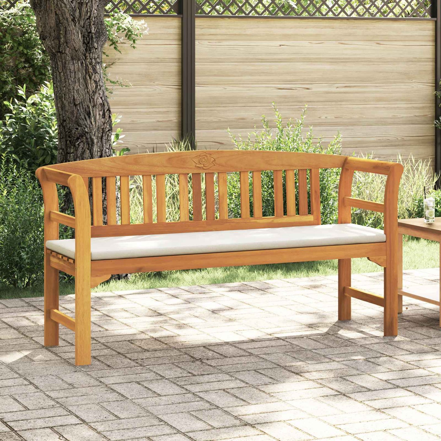 Rozenbank Natuurlijk 157 x 46 x 82,5 cm Massief Acaciahout is nu te koop bij PeponiXL, paradijselijk wonen!