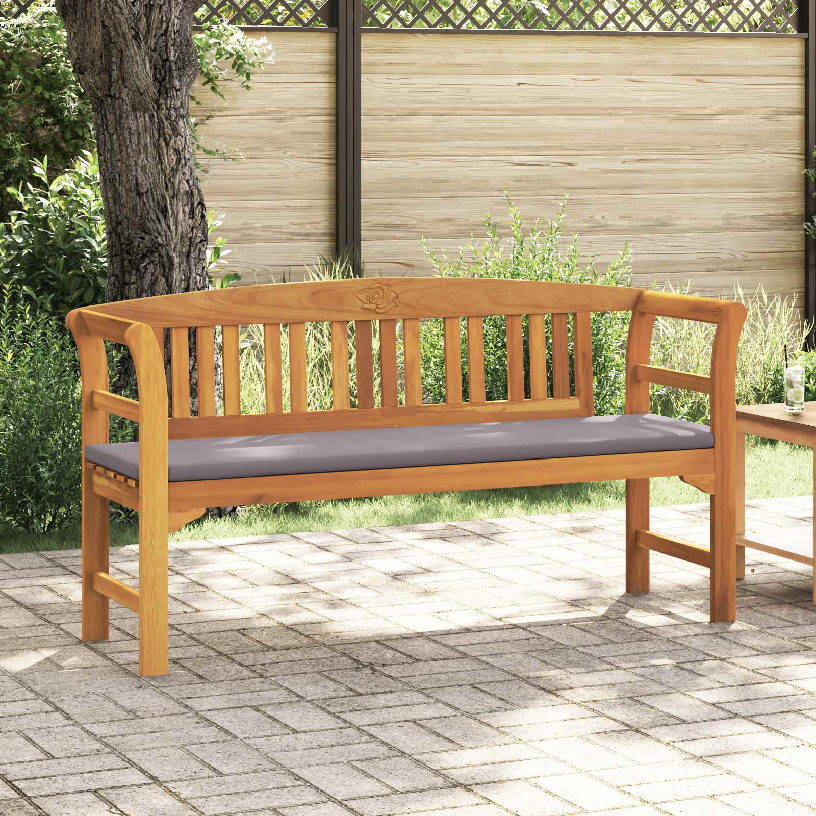 Rozenbank Natuurlijk 157 x 46 x 82,5 cm Massief Acaciahout is nu te koop bij PeponiXL, paradijselijk wonen!