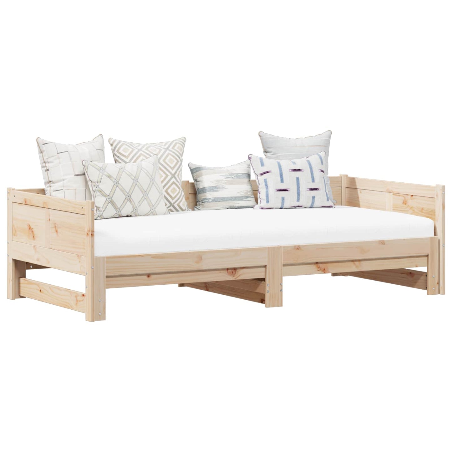 Uittrekbare Dagbed Naturel 180 x 200 cm Massief grenenhout is nu te koop bij PeponiXL, paradijselijk wonen!