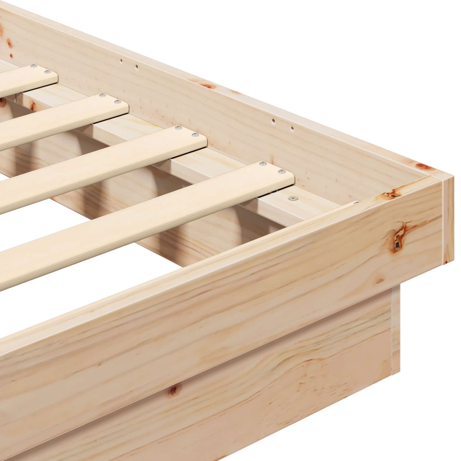 Bedframe Naturel 200 x 200 cm Massief grenenhout is nu te koop bij PeponiXL, paradijselijk wonen!