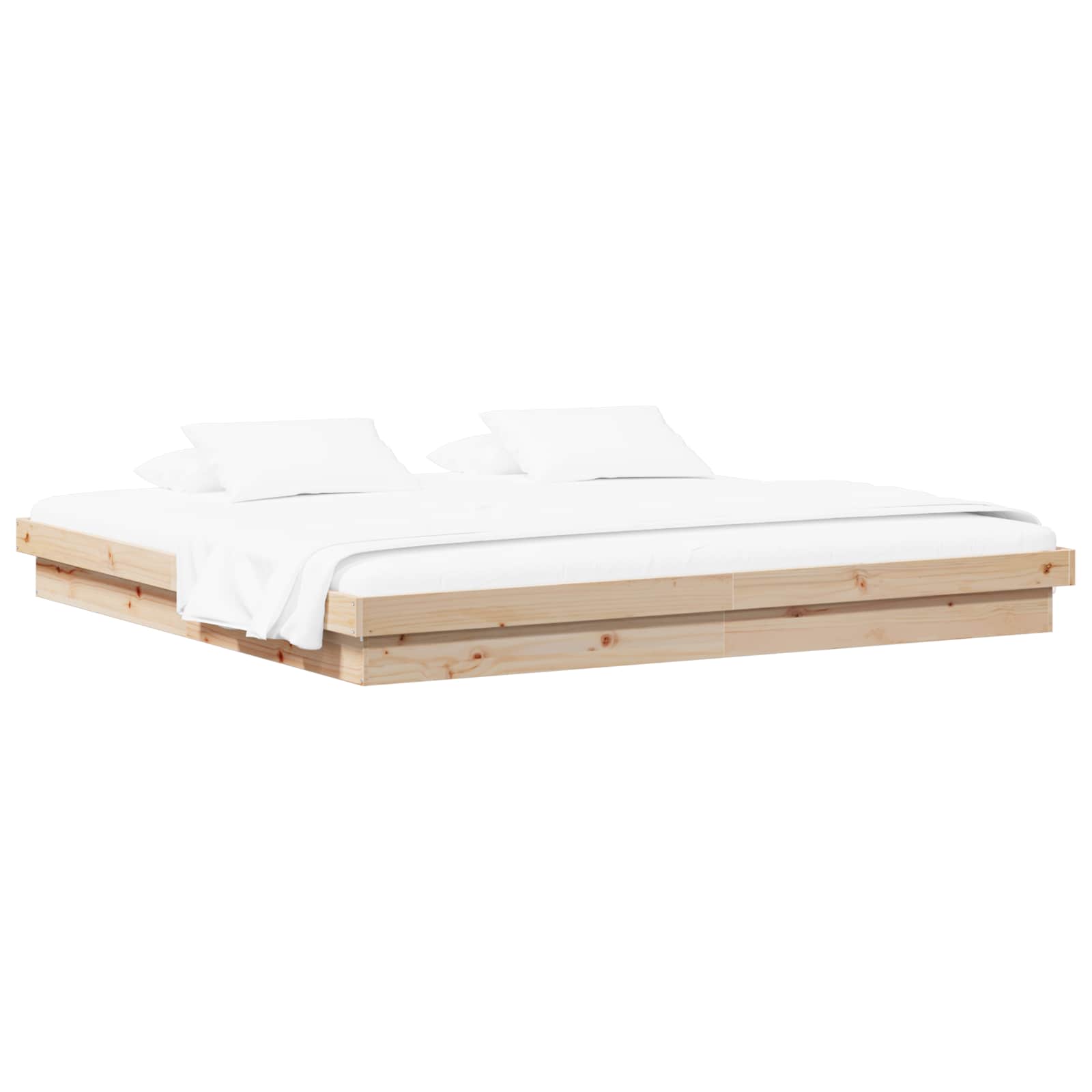 Bedframe Naturel 200 x 200 cm Massief grenenhout is nu te koop bij PeponiXL, paradijselijk wonen!