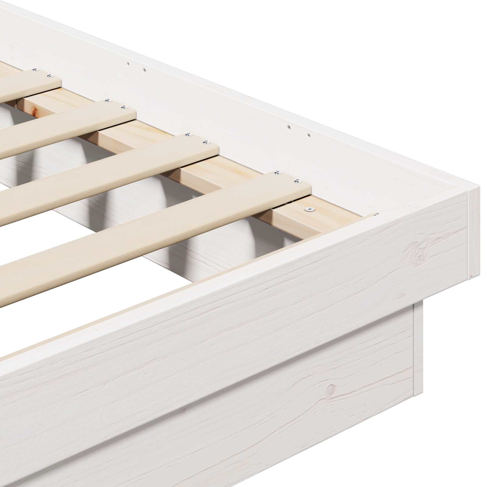 Bedframe Wit 200 x 200 cm Massief grenenhout is nu te koop bij PeponiXL, paradijselijk wonen!