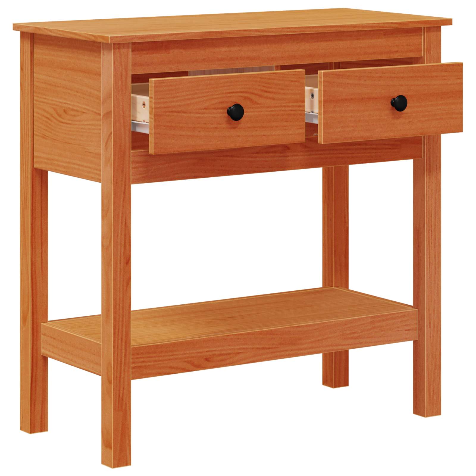 Wandtafel met lade Wasbruin 75 x 35 x 75 cm Massief Grenen Hout is nu te koop bij PeponiXL, paradijselijk wonen!
