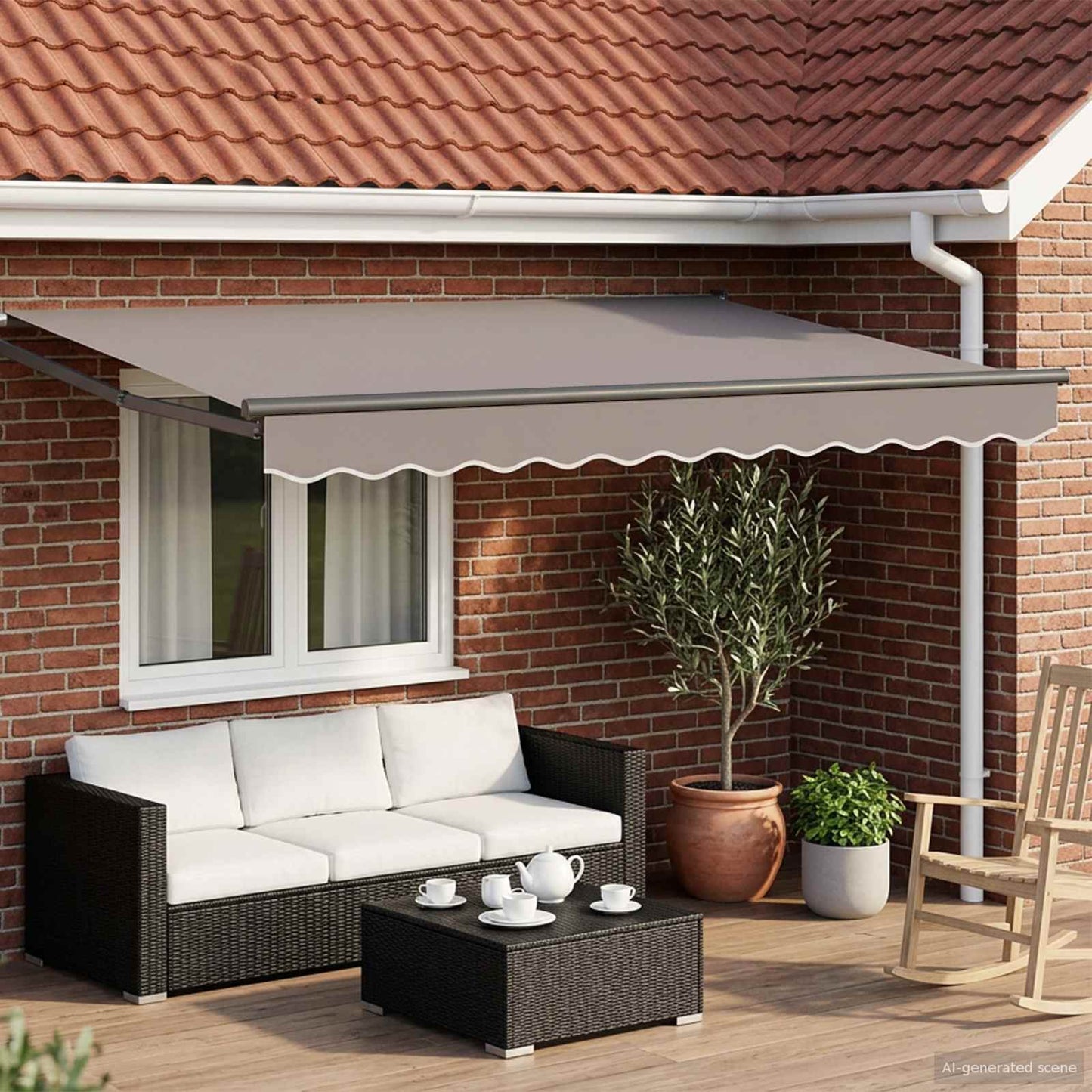 Elektrisch uitschuifbaar zonnescherm frame Antraciet 3 x 2,5 m is nu te koop bij PeponiXL, paradijselijk wonen!