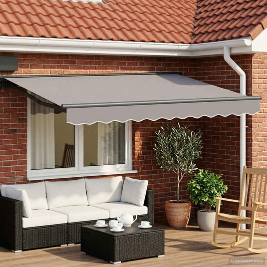 Handmatige Luifelhouder met LED's Wit 2,5 x 2 m Aluminium is nu te koop bij PeponiXL, paradijselijk wonen!