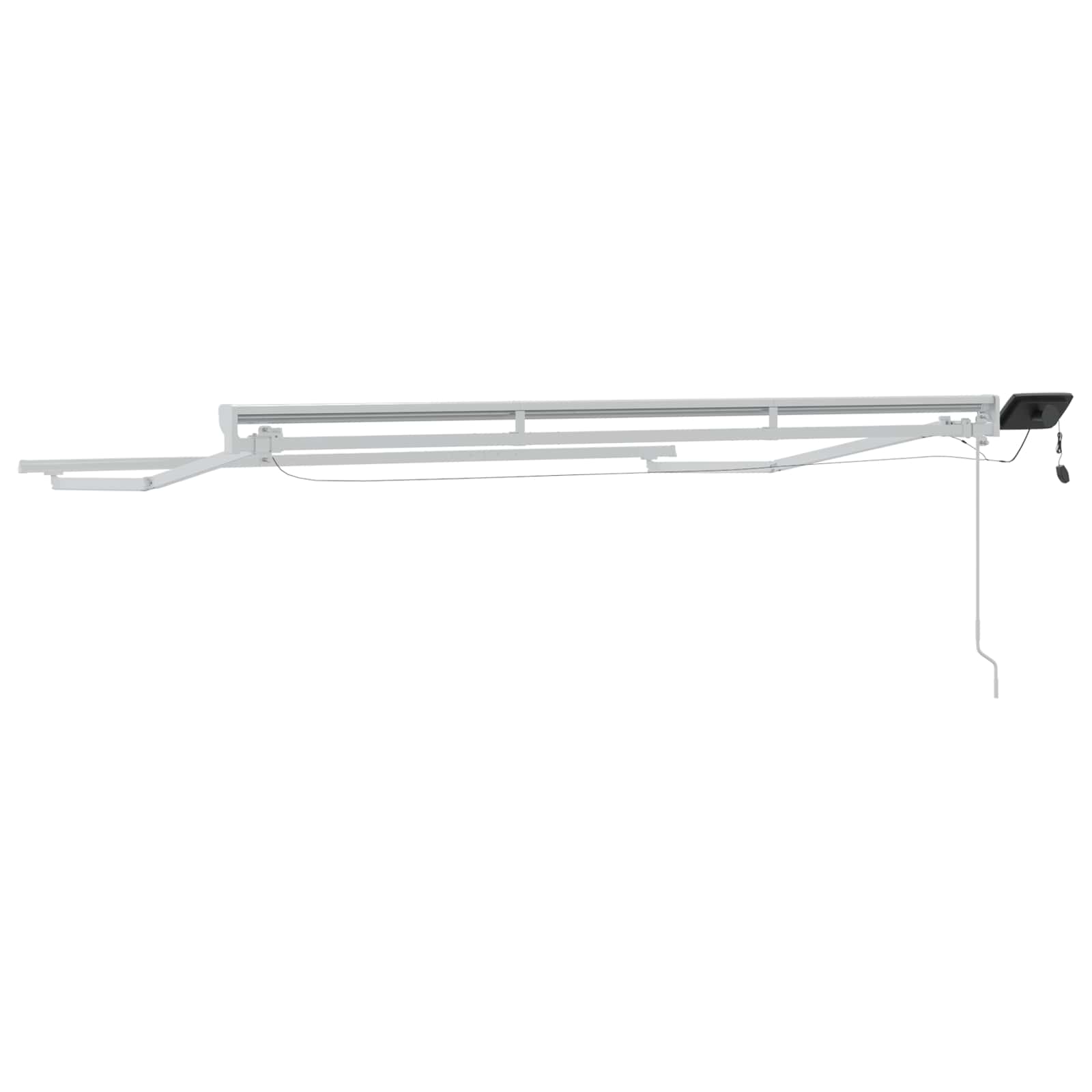 Handmatige Luifelhouder met LED's Wit 3,5 x 2 m Aluminium is nu te koop bij PeponiXL, paradijselijk wonen!