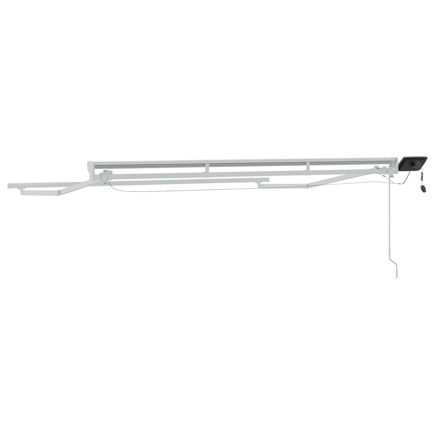 Handmatige Luifelhouder met LED's Wit 3,5 x 2,5 m Aluminium is nu te koop bij PeponiXL, paradijselijk wonen!