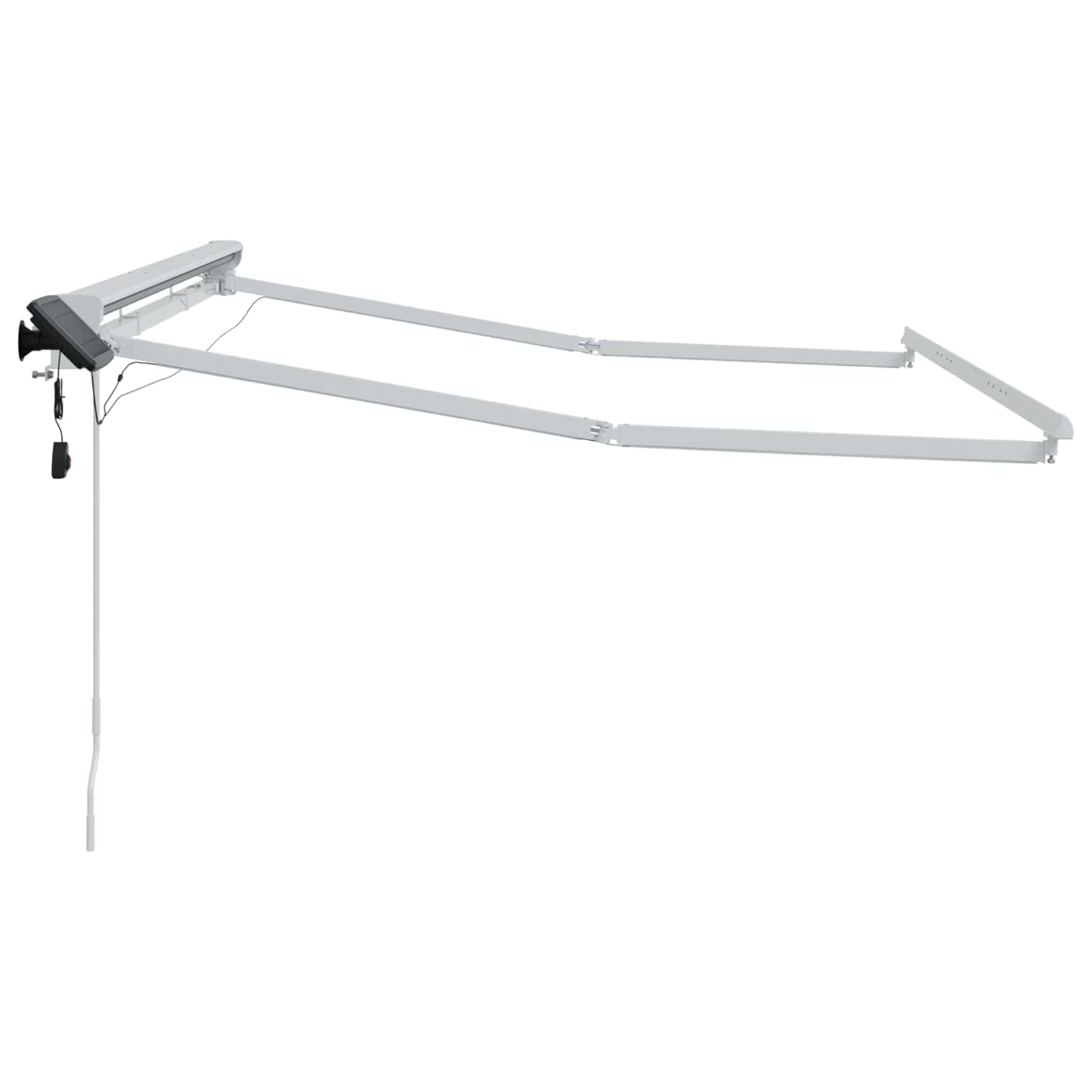 Handmatige Luifelhouder met LED's Wit 3,5 x 2,5 m Aluminium is nu te koop bij PeponiXL, paradijselijk wonen!