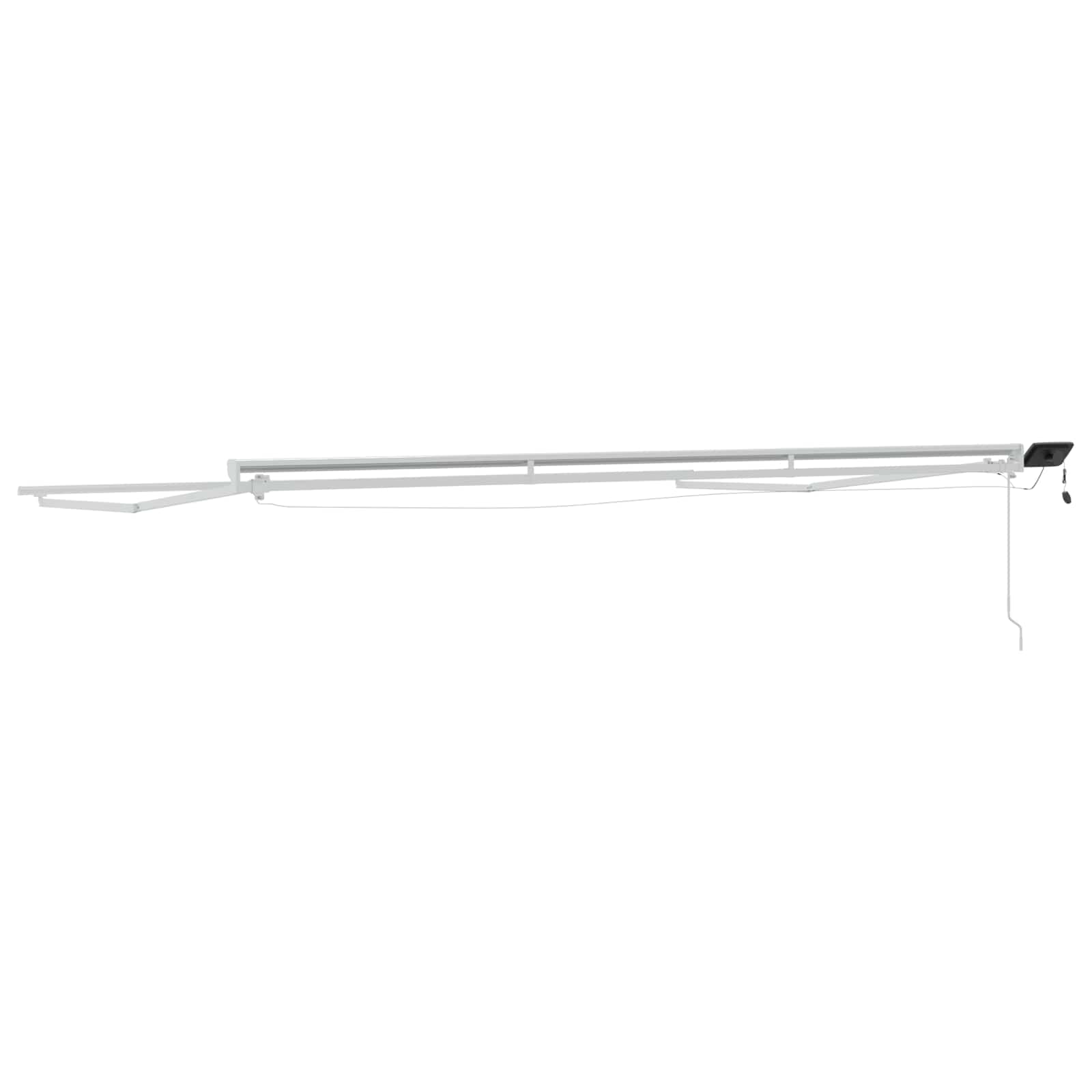 Handmatige Luifelhouder met LED's Wit 4,5 × 3,5 m Aluminium is nu te koop bij PeponiXL, paradijselijk wonen!