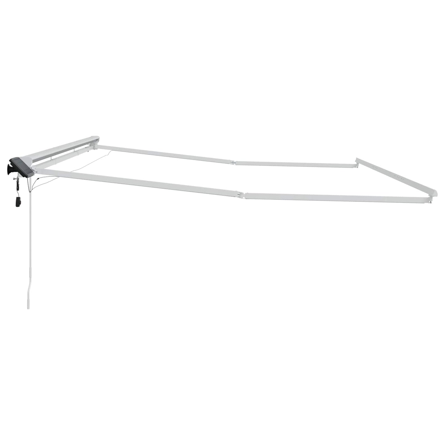 Handmatige Luifelhouder met LED's Wit 5 x 3 m Aluminium is nu te koop bij PeponiXL, paradijselijk wonen!