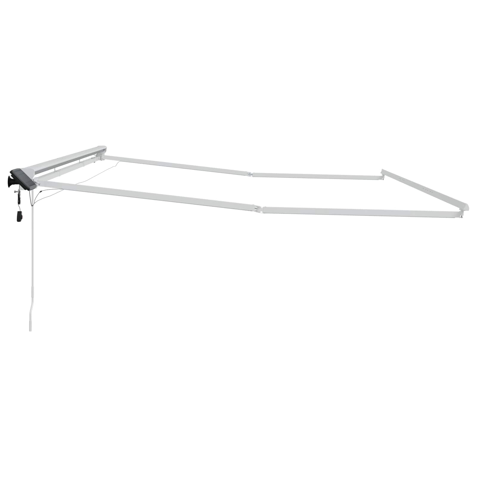 Handmatige Luifelhouder met LED's Wit 5 × 3,5 m Aluminium is nu te koop bij PeponiXL, paradijselijk wonen!