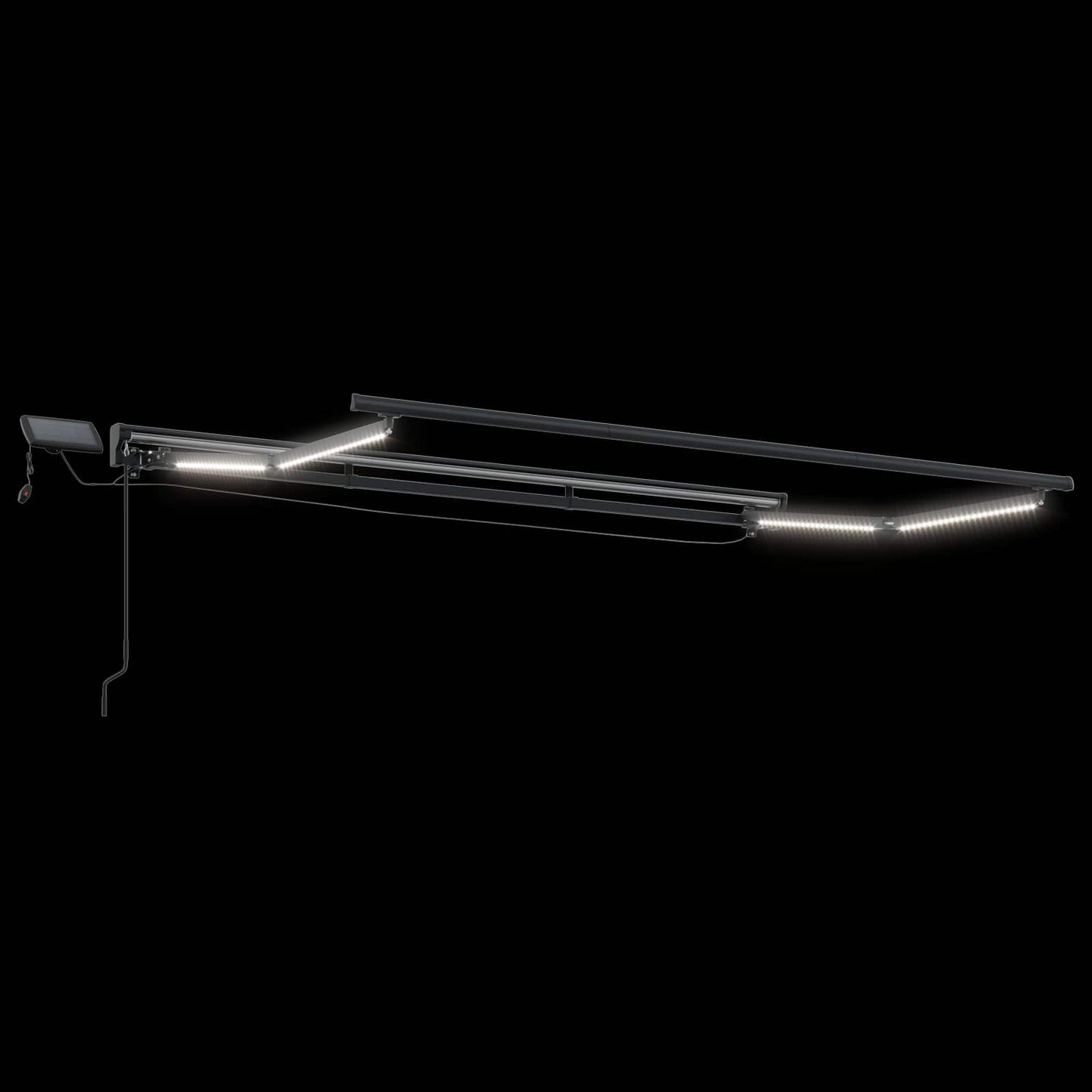 Handmatige Luifelhouder met LED's Antraciet 3 x 2 m Aluminium is nu te koop bij PeponiXL, paradijselijk wonen!
