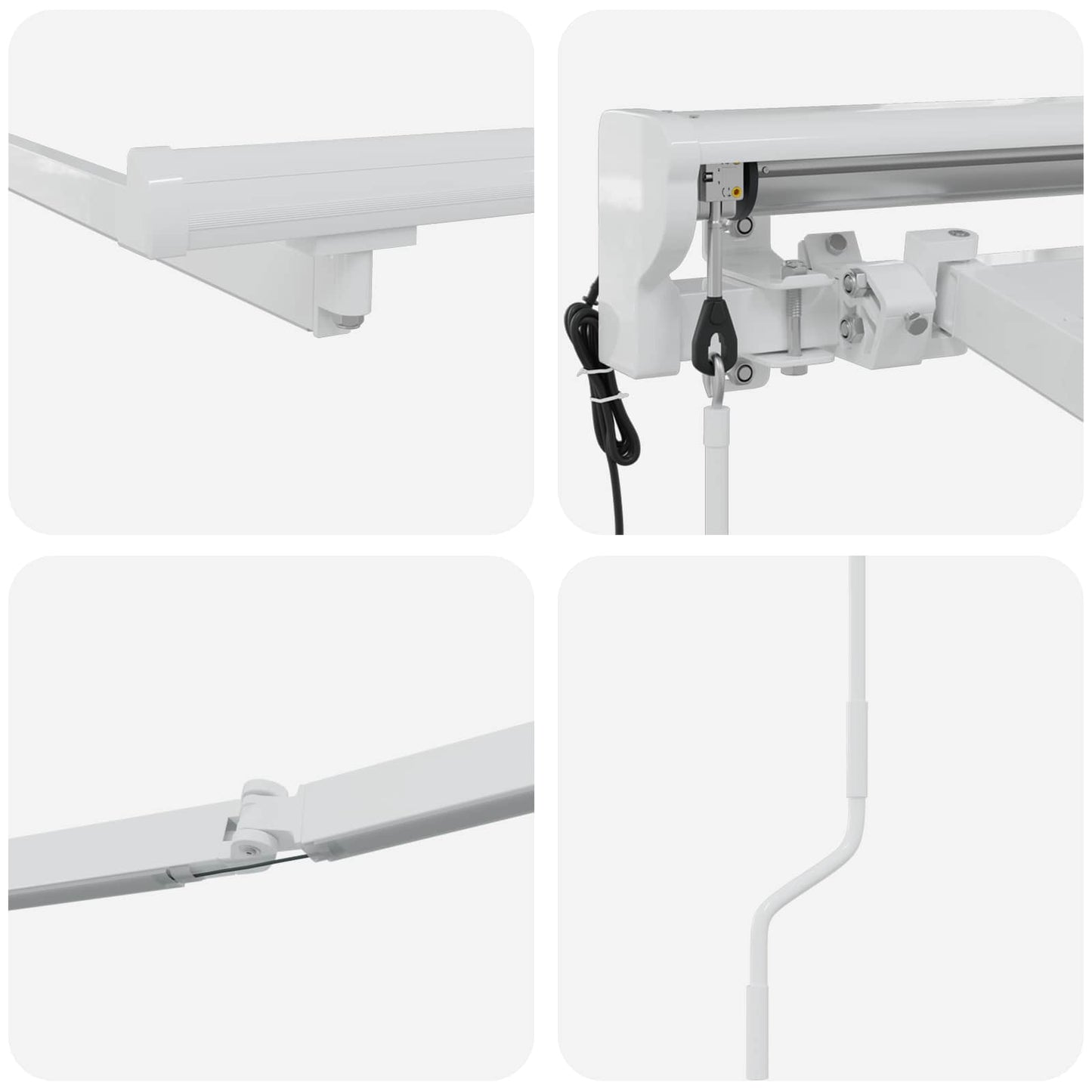 Elektrisch Zonnescherm Frame met LED's Wit 3,5 x 2 m Aluminium is nu te koop bij PeponiXL, paradijselijk wonen!