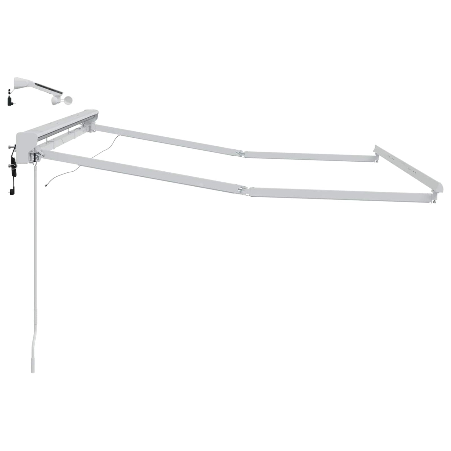 Elektrisch Zonnescherm Frame met LED's Wit 3 x 2,5 m Aluminium is nu te koop bij PeponiXL, paradijselijk wonen!