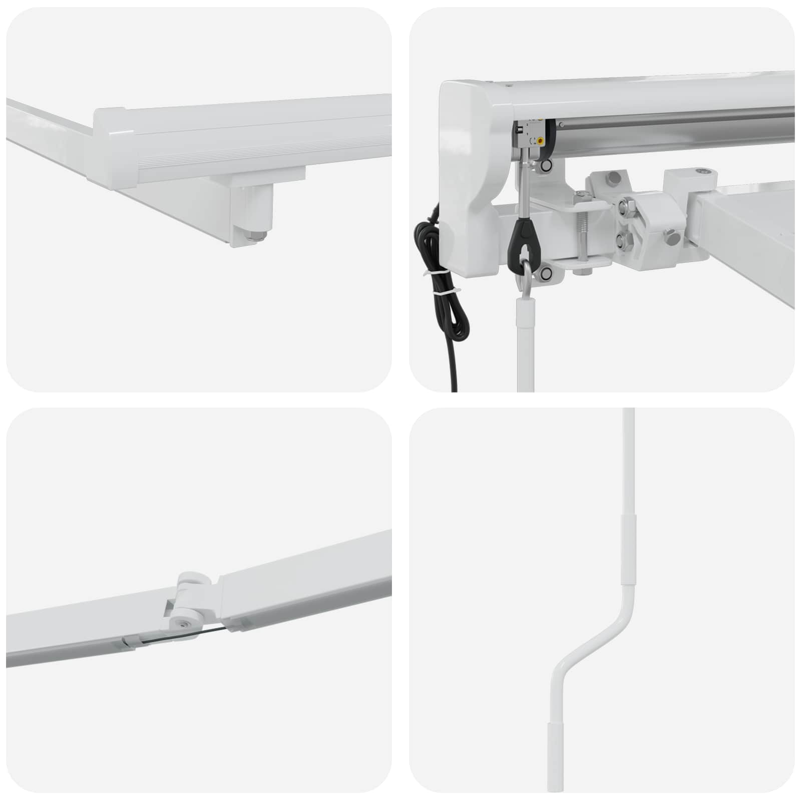 Elektrisch Zonnescherm Frame met LED's Wit 4 × 3 m Aluminium is nu te koop bij PeponiXL, paradijselijk wonen!