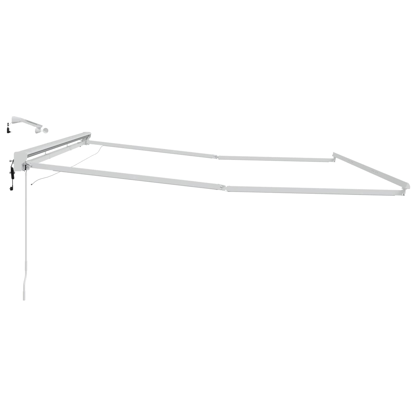 Elektrisch Zonnescherm Frame met LED's Wit 4 × 3,5 m Aluminium is nu te koop bij PeponiXL, paradijselijk wonen!