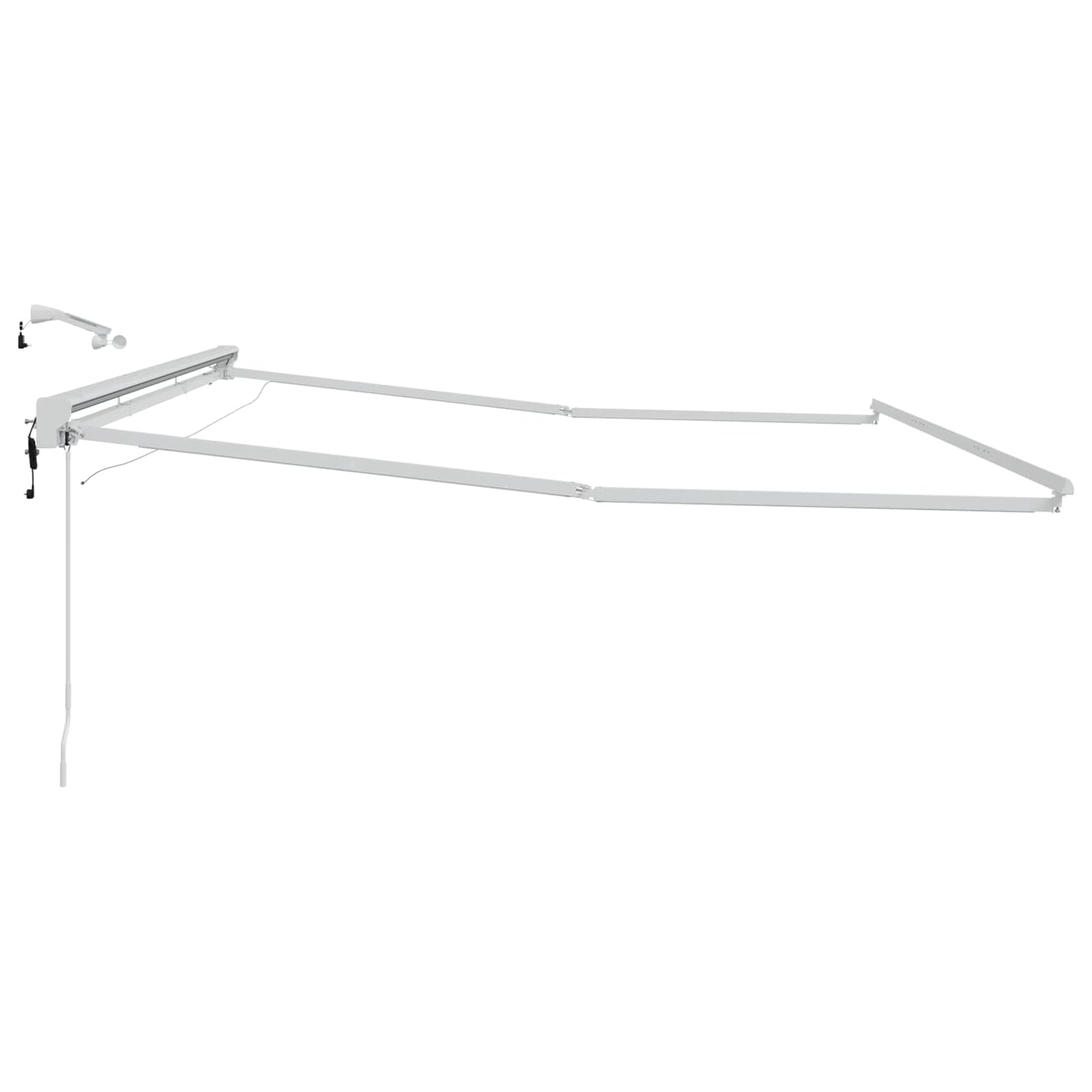 Elektrisch Zonnescherm Frame met LED's Wit 5 × 3,5 m Aluminium is nu te koop bij PeponiXL, paradijselijk wonen!