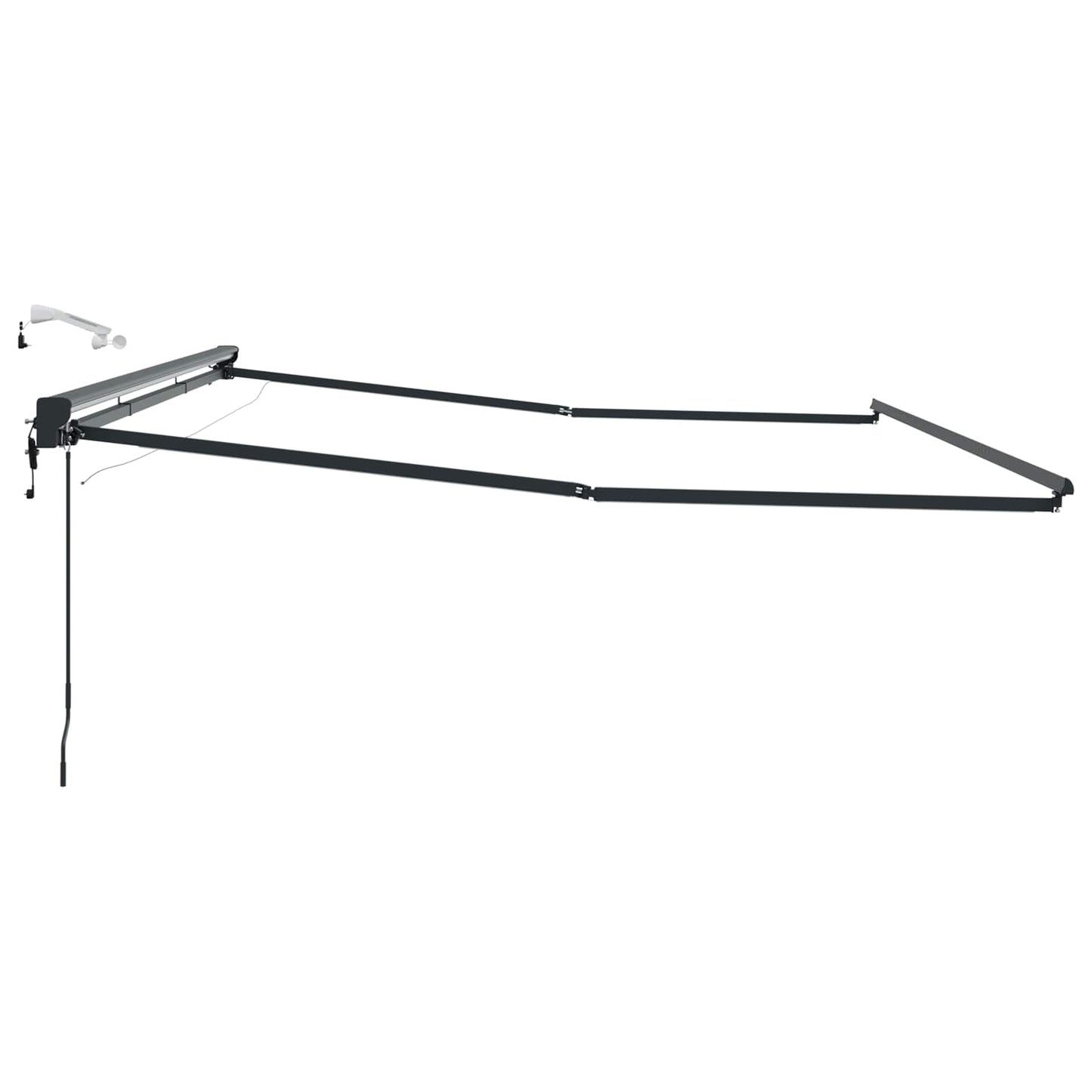 Elektrisch Zonnescherm Frame met LED's Antraciet 4 x 2 m is nu te koop bij PeponiXL, paradijselijk wonen!
