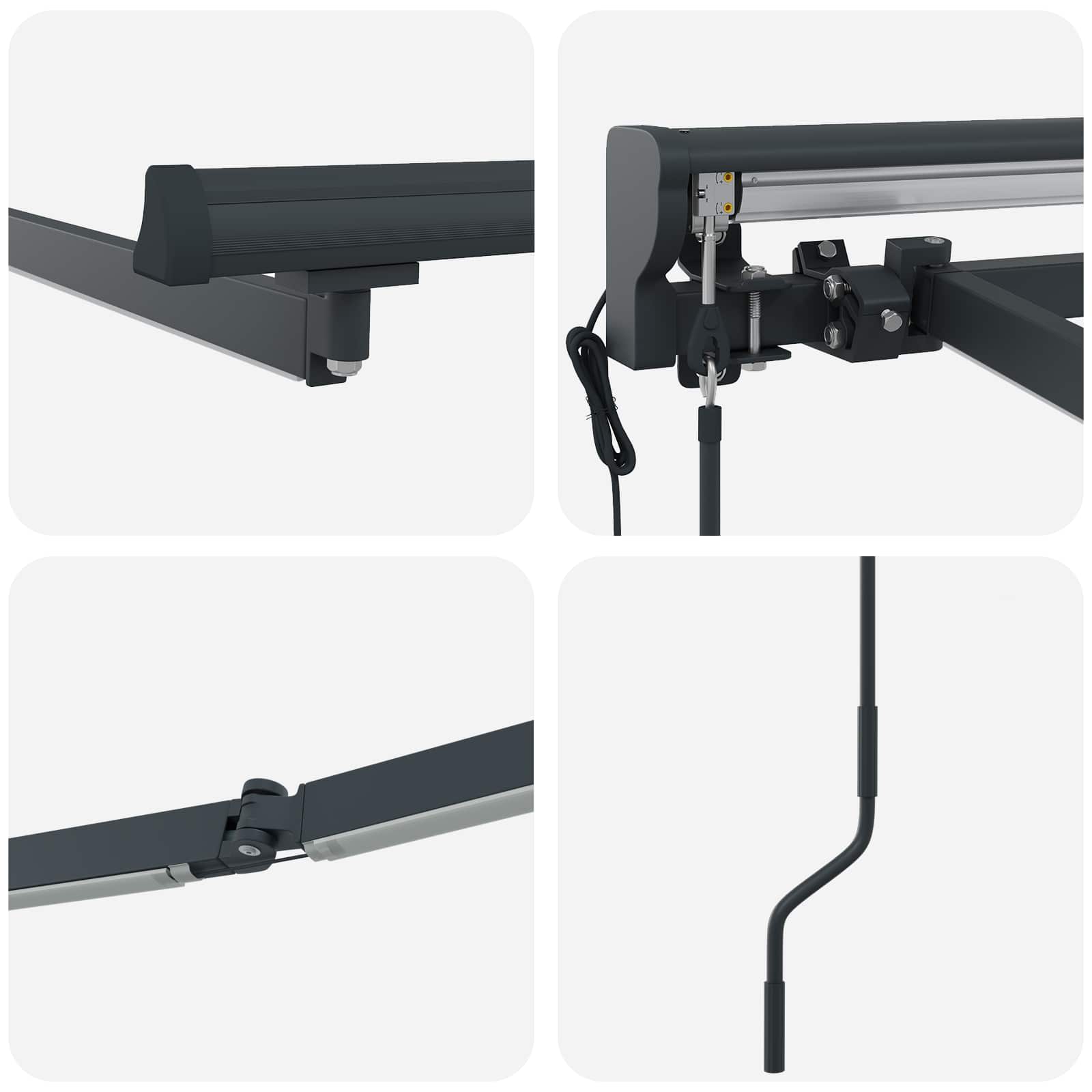 Elektrisch Zonnescherm Frame met LED's Antraciet 3 x 2,5 m is nu te koop bij PeponiXL, paradijselijk wonen!