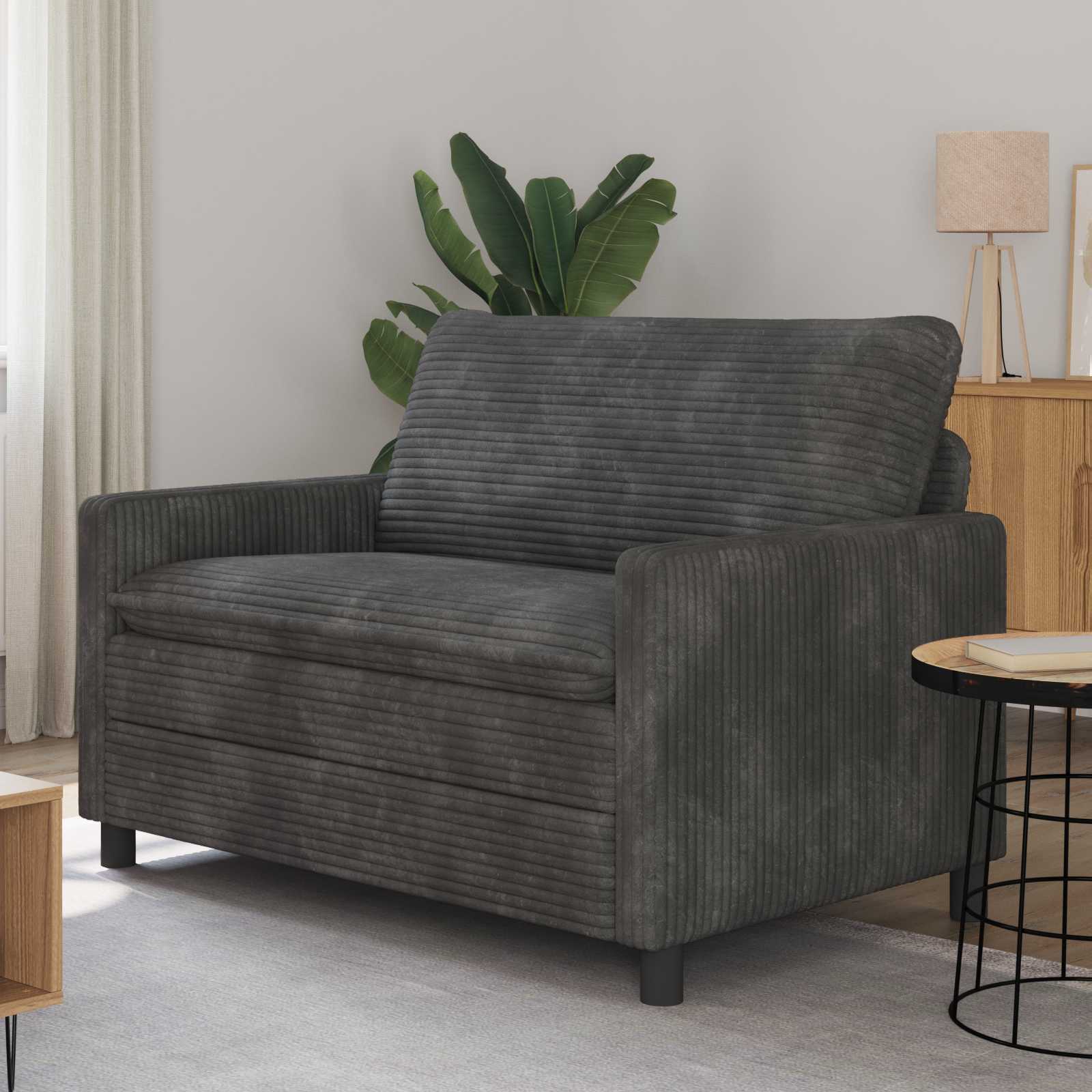 Bank Donkergrijs 126 x 81 x 87,5 cm Polyester is nu te koop bij PeponiXL, paradijselijk wonen!