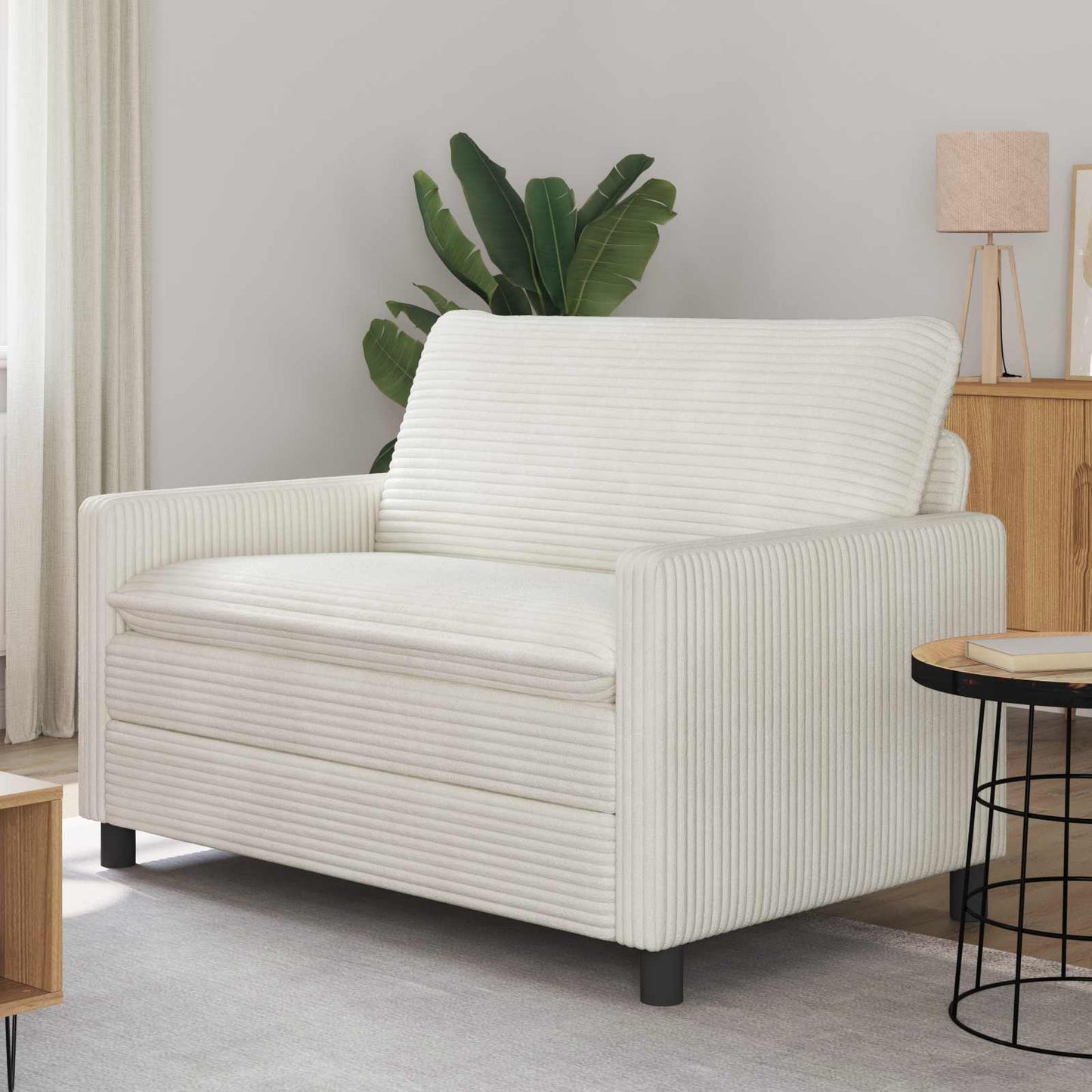 Bank Crèmekleurig 126 x 81 x 87,5 cm Polyester is nu te koop bij PeponiXL, paradijselijk wonen!
