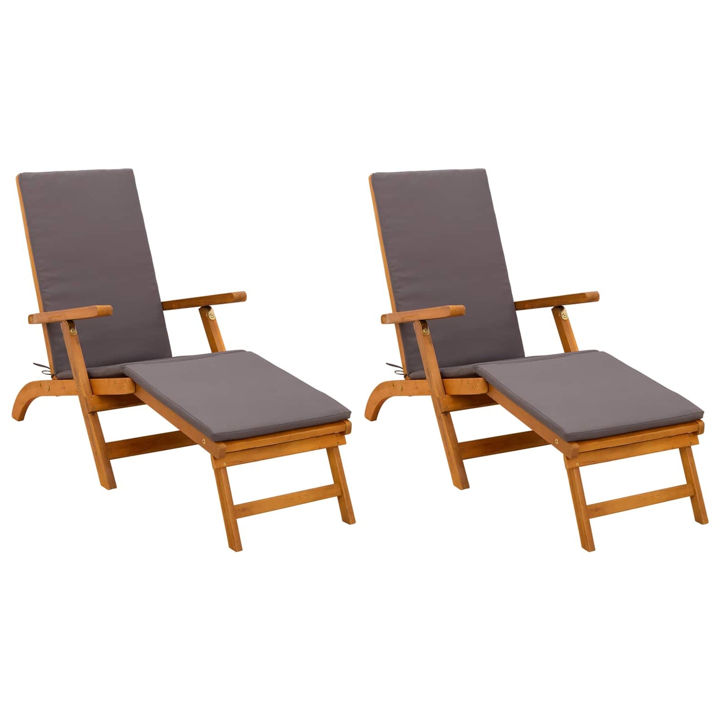 Ligstoelkentingen en opvouwbare zonnebader 2 pcs Grijs is nu te koop bij PeponiXL, paradijselijk wonen!
