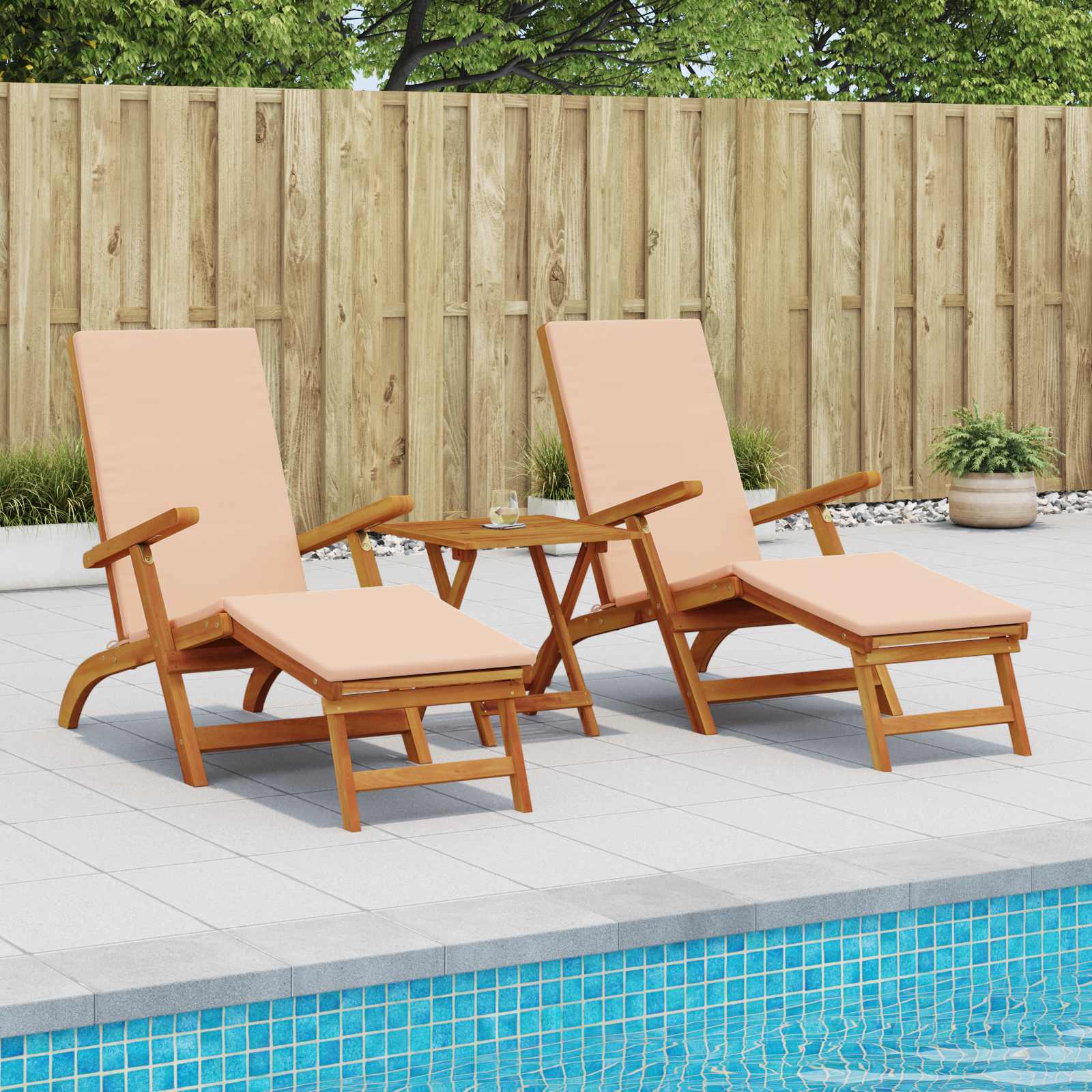 Ligstoelkentingen en opvouwbare zonnebader 2 pcs is nu te koop bij PeponiXL, paradijselijk wonen!