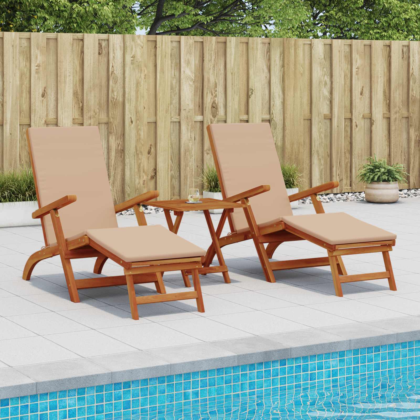 Ligstoelkentingen en opvouwbare zonnebader 2 pcs is nu te koop bij PeponiXL, paradijselijk wonen!
