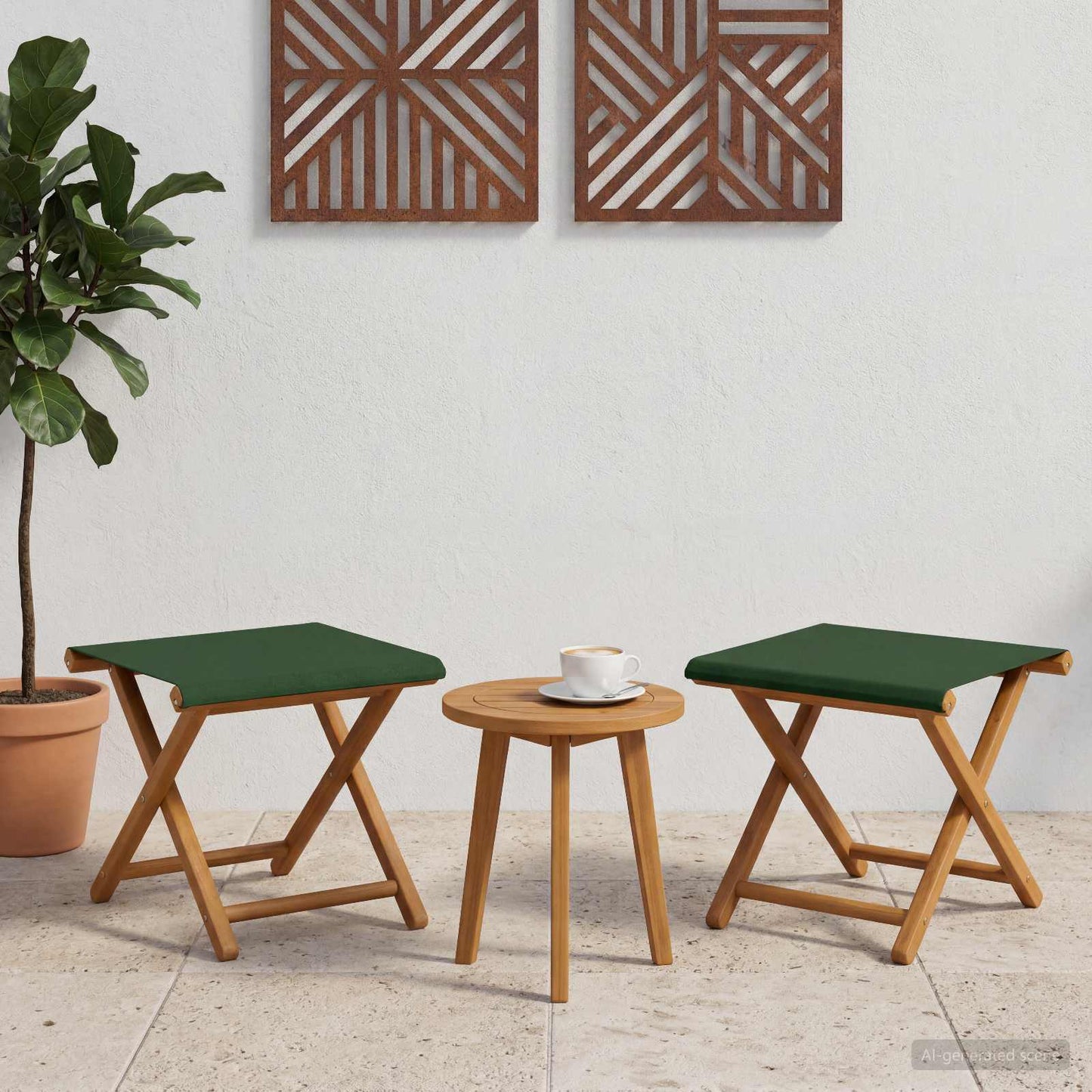 Ligstoel 2 pcs massief eucalyptushout Groen