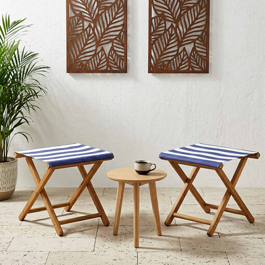 Ligstoel 2 pcs massief eucalyptushout Blauw en Wit is nu te koop bij PeponiXL, paradijselijk wonen!